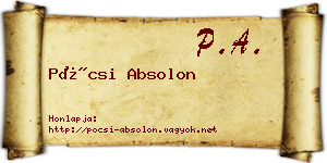 Pócsi Absolon névjegykártya